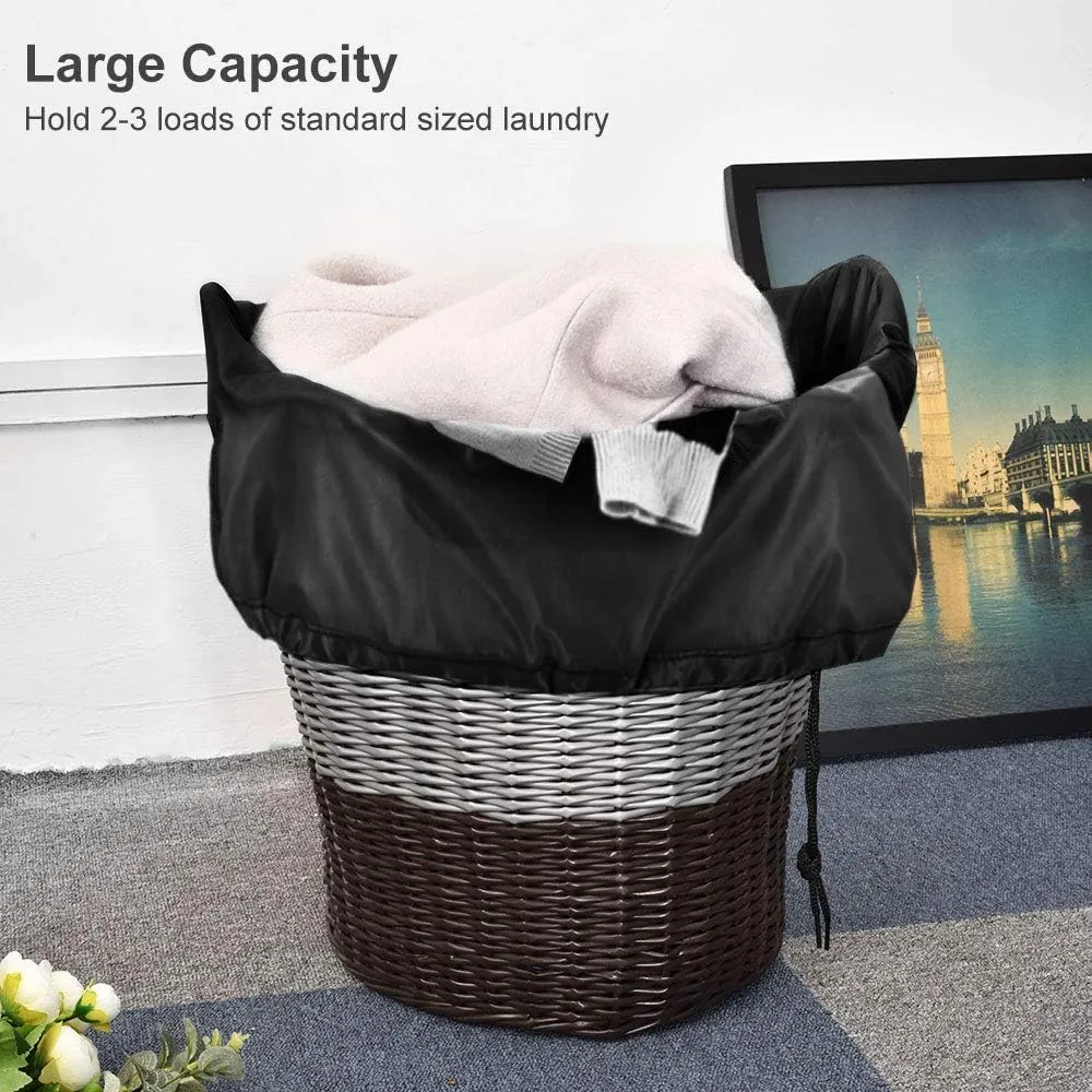 2 Pack Heavy Duty Large Laundry Bag 28 x 45 inch Extra Hamper Bag Dirty Clothes Organizer Drawstring Cloth Laundry Bag for Travel Camp Home College Dorm Black