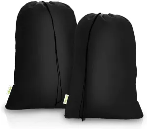 2 Pack Heavy Duty Large Laundry Bag 28 x 45 inch Extra Hamper Bag Dirty Clothes Organizer Drawstring Cloth Laundry Bag for Travel Camp Home College Dorm Black
