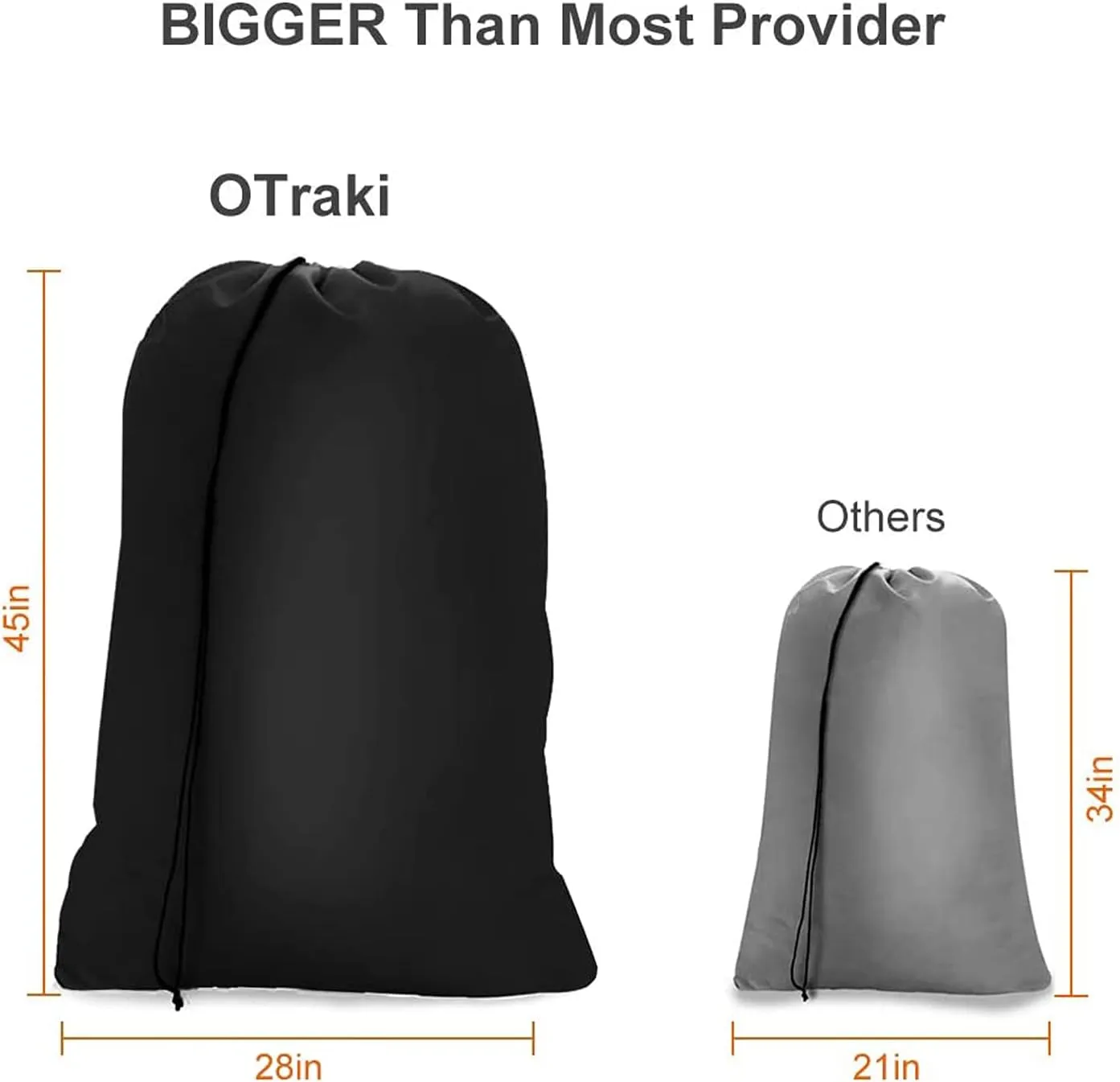 2 Pack Heavy Duty Large Laundry Bag 28 x 45 inch Extra Hamper Bag Dirty Clothes Organizer Drawstring Cloth Laundry Bag for Travel Camp Home College Dorm Black