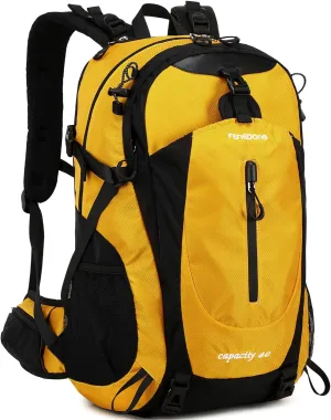 40L Waterproof Lightweight Outdoor Daypack Hiking,Camping,Travel Backpack for Men Women Yellow