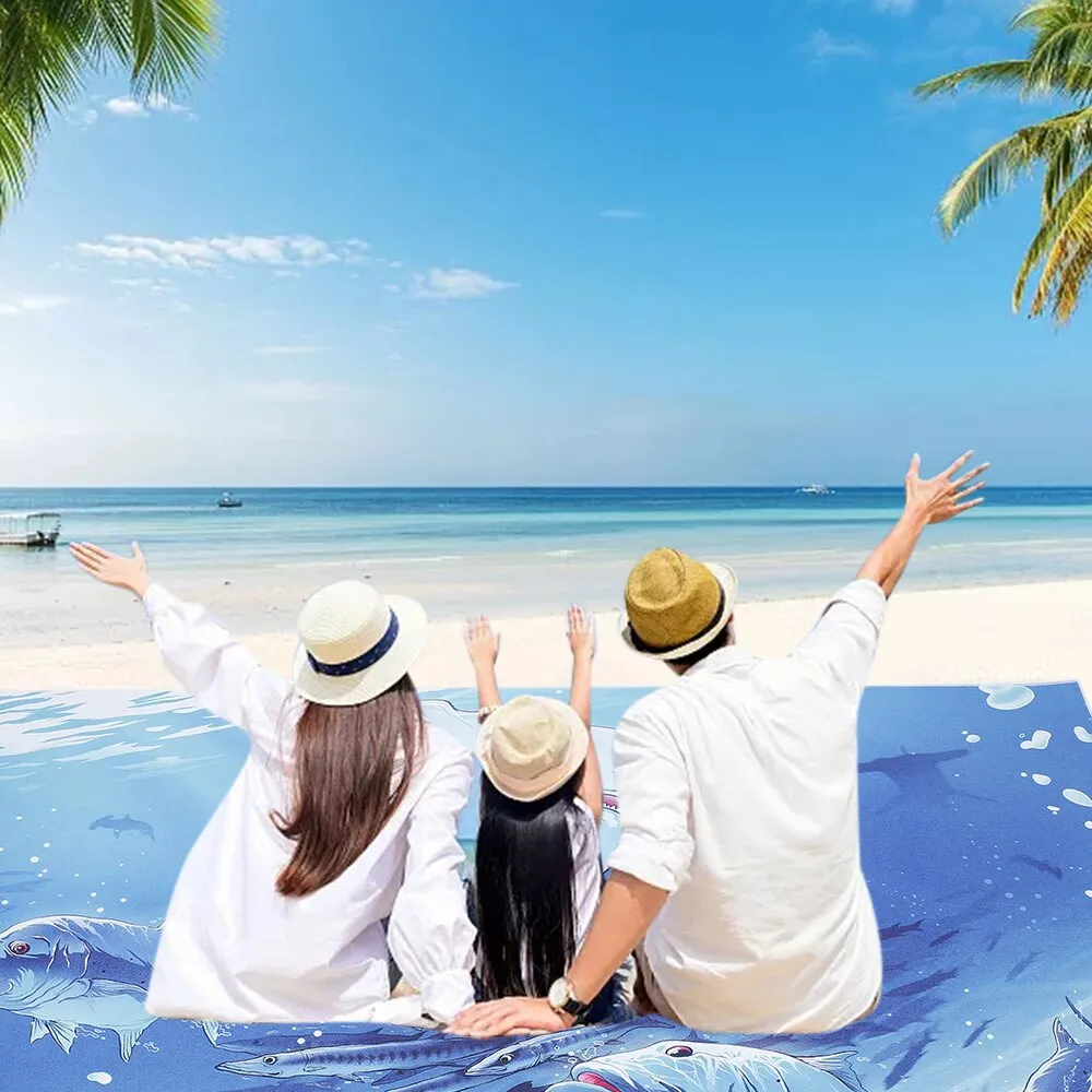 Beach Towel Sand Free Pool Towel Blanket Extra Large Quick Dry Lightweight Super Absorbent Printing Bath Towel Outdoor Yoga Mat