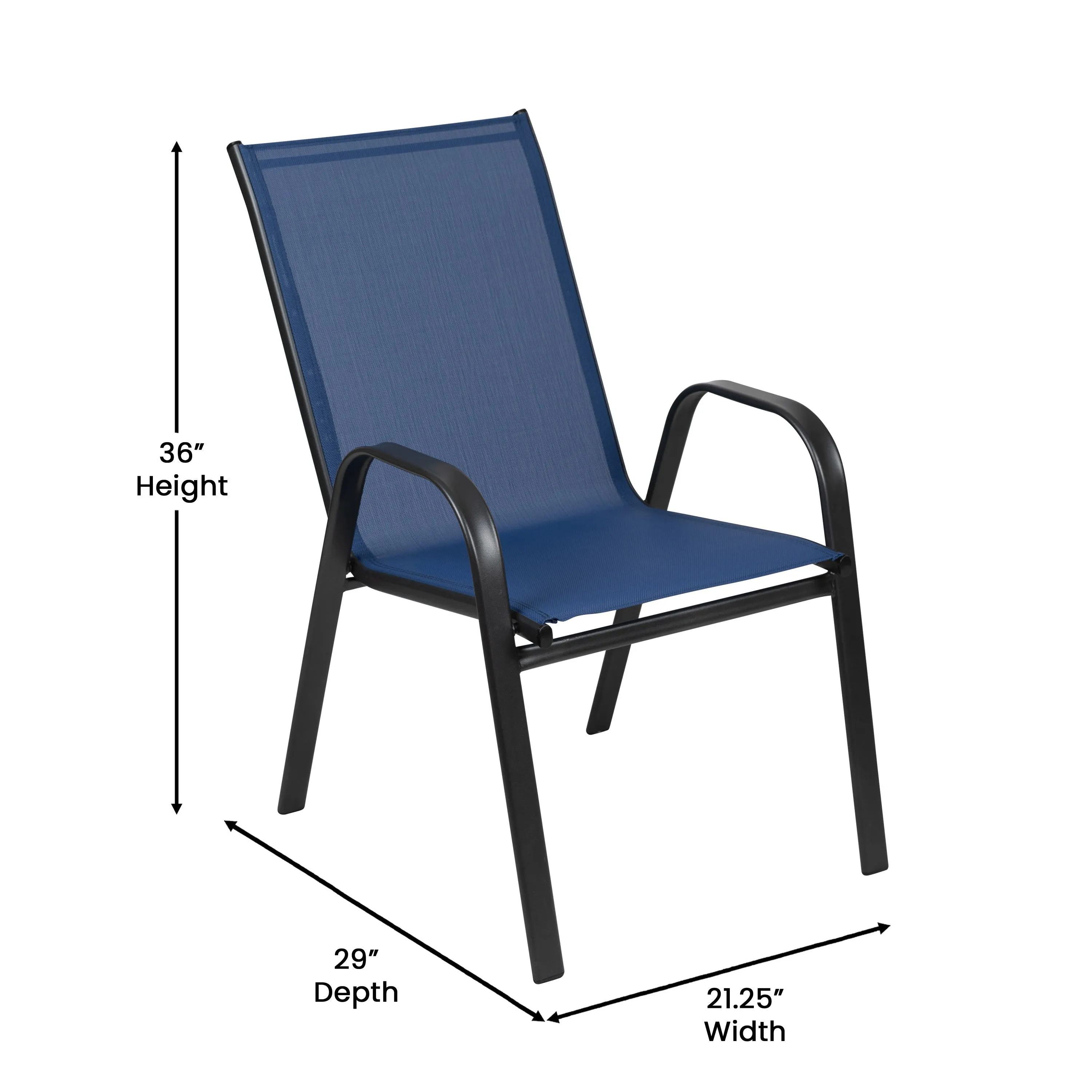 Brazos 5 Piece Commercial Grade Patio Dining Set with Tempered Glass Patio Table and 4 Chairs with Flex Comfort Material Seats and Backs