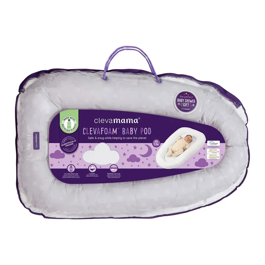 Clevamama ClevaFoam Baby Pod (White/Grey)