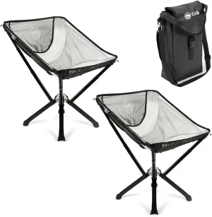 CLIQ Portable Chair - Lightweight Folding Chair for Camping - Supports 300 Lbs - Perfect for Outdoor Adventures - Mist Bundle
