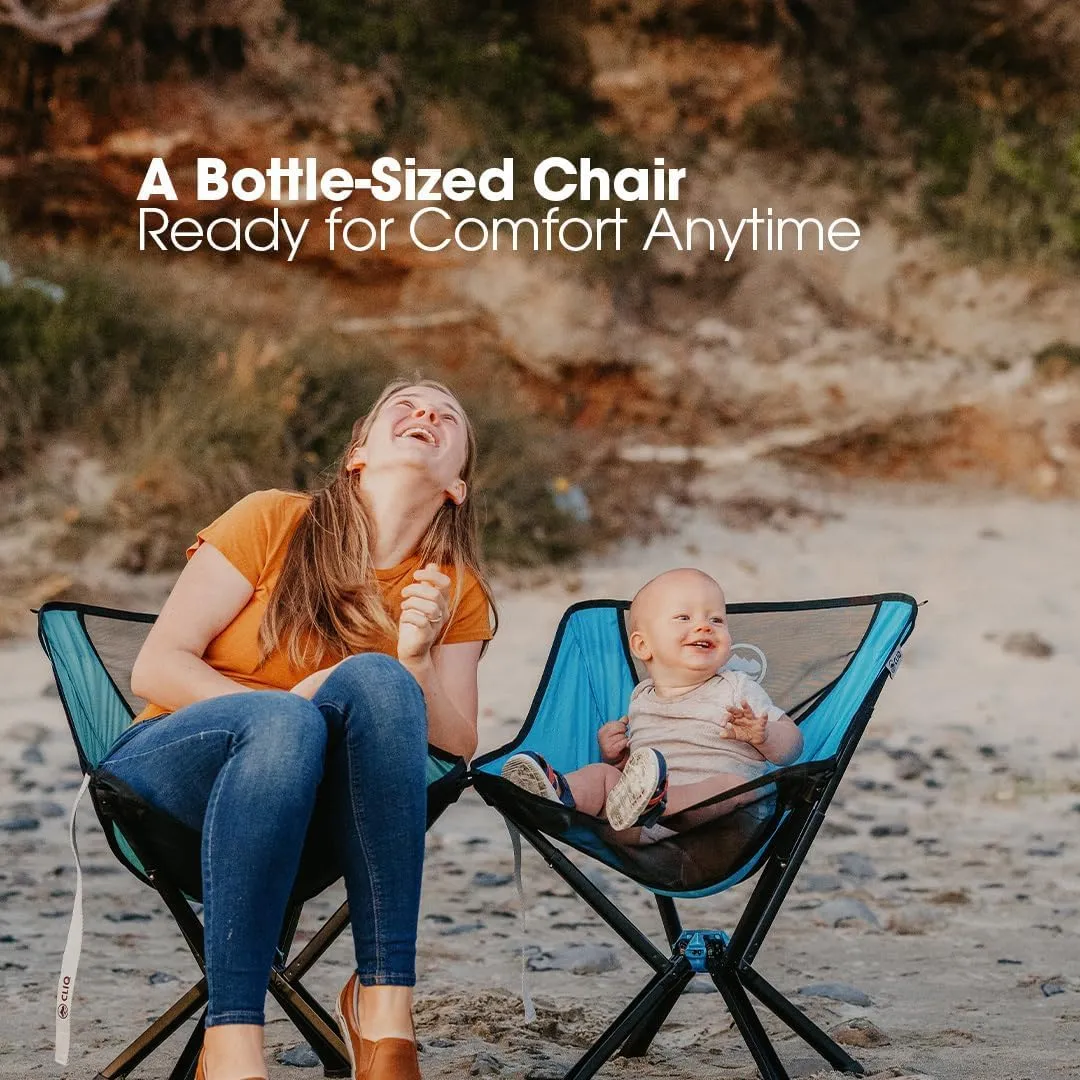 CLIQ Portable Chair - Lightweight Folding Chair for Camping - Supports 300 Lbs - Perfect for Outdoor Adventures - Mist Bundle