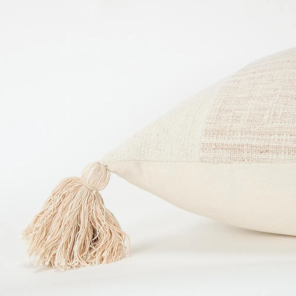 Donny Osmond  20" x 20" Modern Luxury Tan Beige Throw Pillow