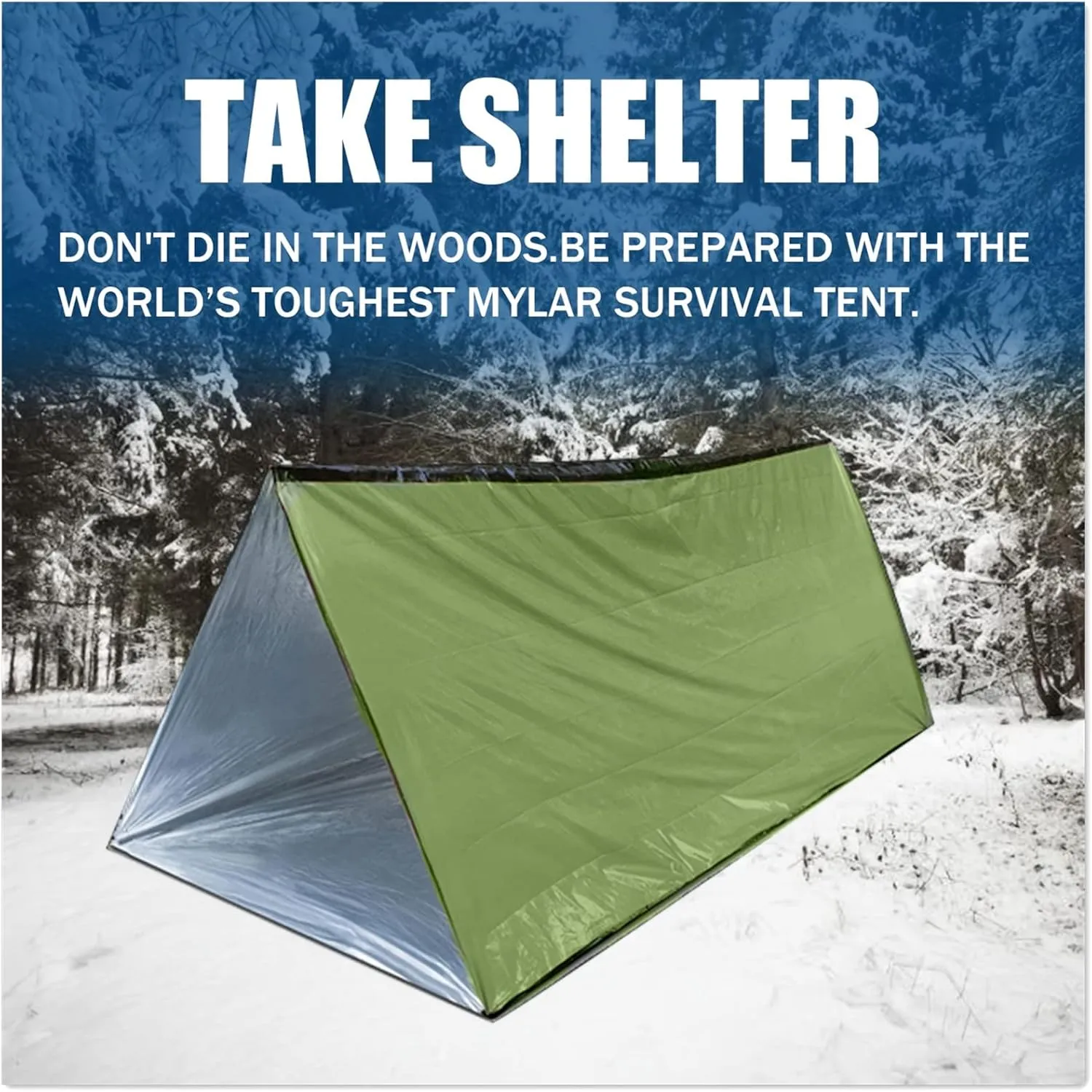 Emergency 2 Person Ultralight Survival Shelter, Tube Tent with Space Blanket for Camping, Hiking
