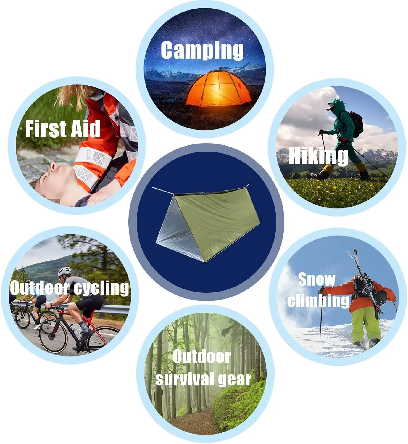 Emergency 2 Person Ultralight Survival Shelter, Tube Tent with Space Blanket for Camping, Hiking