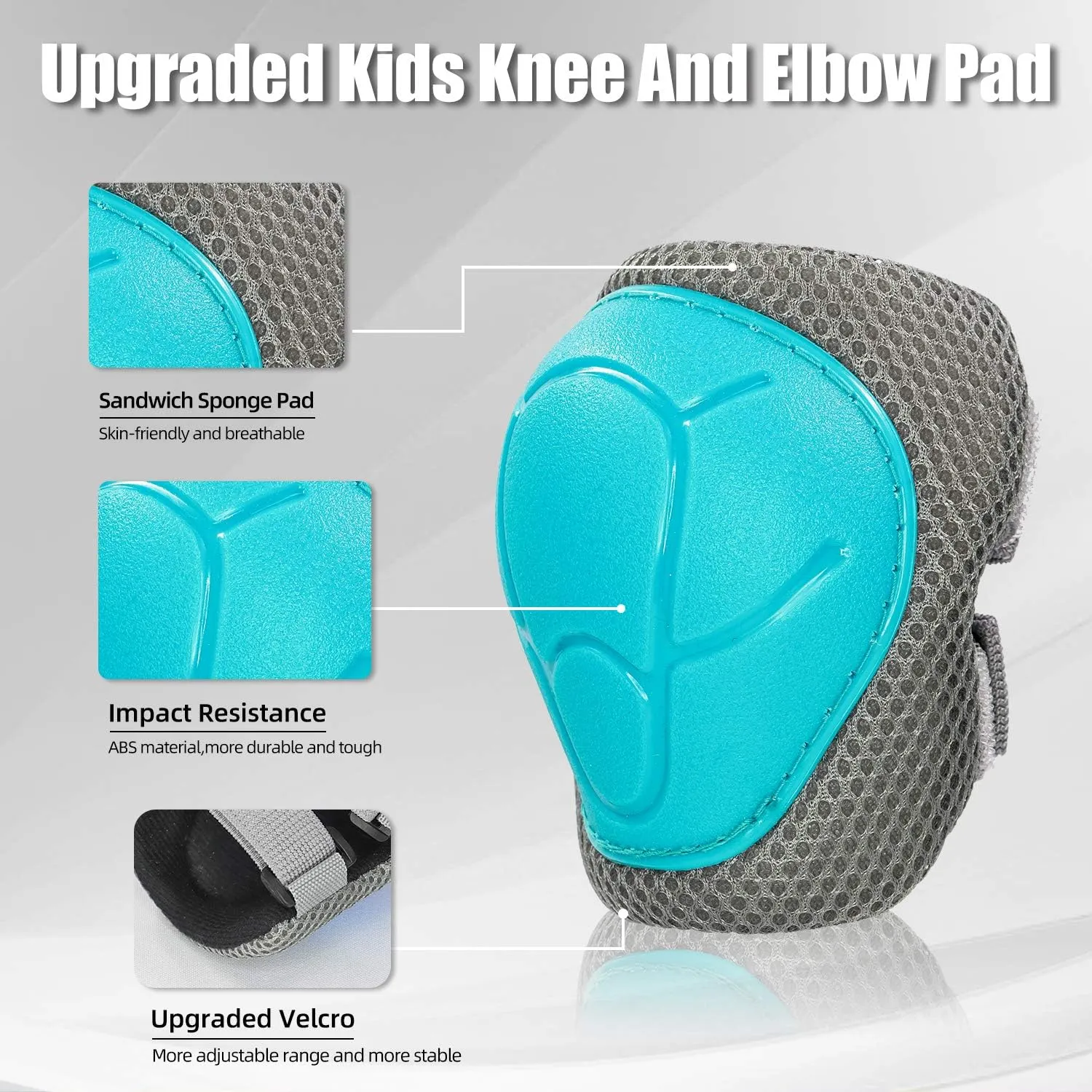 Kids Bike Helmet with Knee Elbow Wrist Pads for Ages 2-5-8-14 Boys Girls, Multi-Sport Skating Balance Bike Skateboard Scooter Rollerblading, Adjustable Helmet Set with Portable Bag