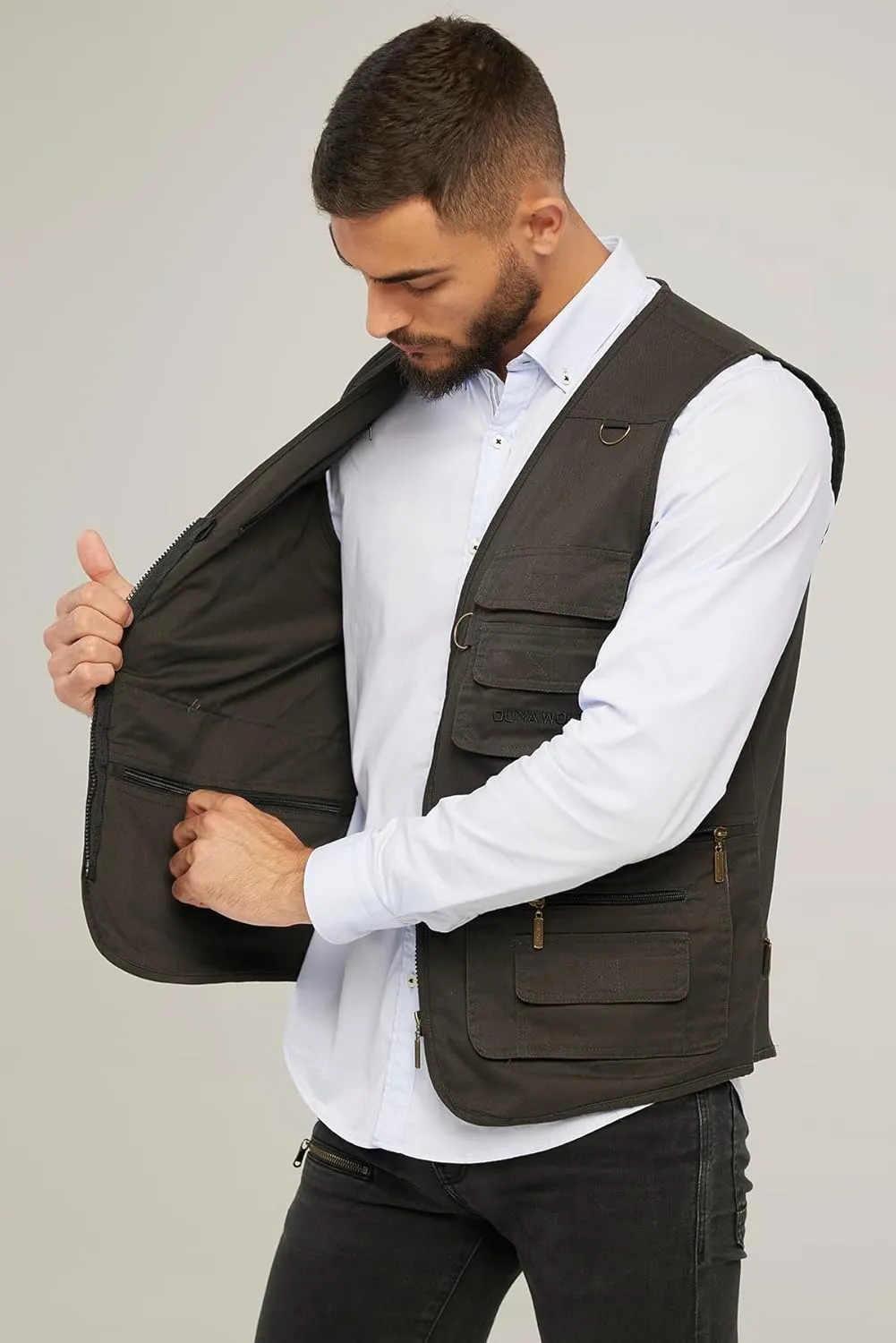 Men's Utility Work Hunting Travel Fishing Multi-Pockets Outdoor Vests