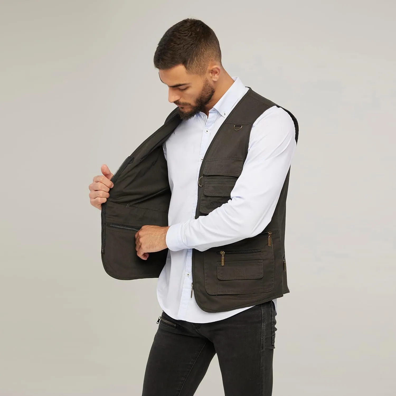 Men's Utility Work Hunting Travel Fishing Multi-Pockets Outdoor Vests