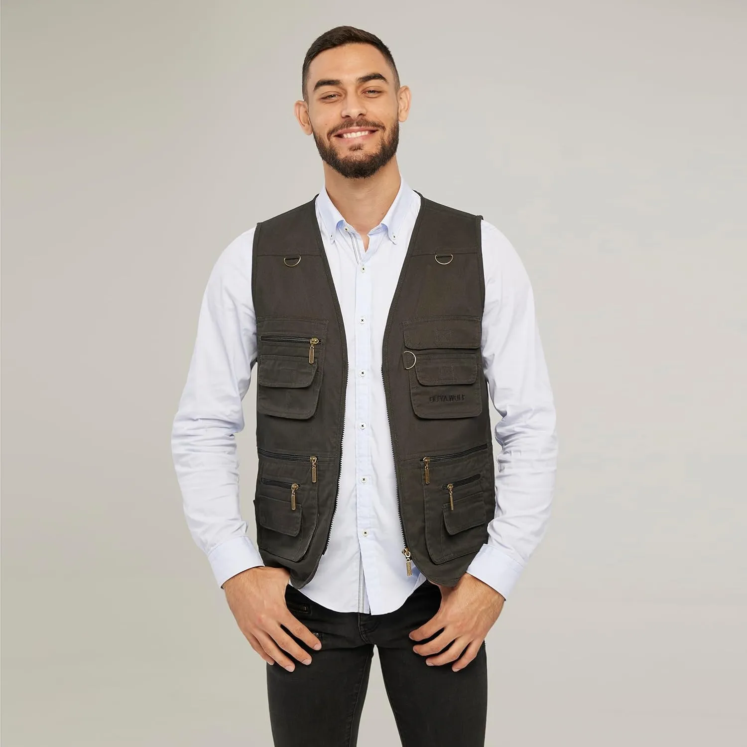 Men's Utility Work Hunting Travel Fishing Multi-Pockets Outdoor Vests