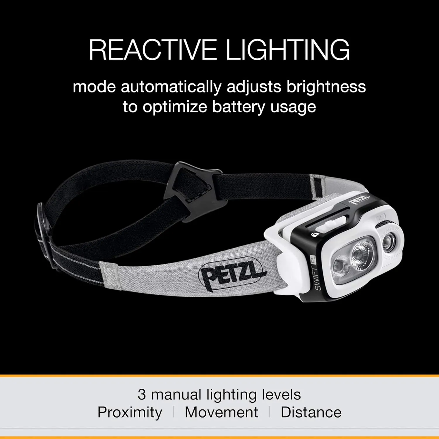 PETZL, Swift RL Rechargeable Headlamp with 900 Lumens & Automatic Brightness Adjustment