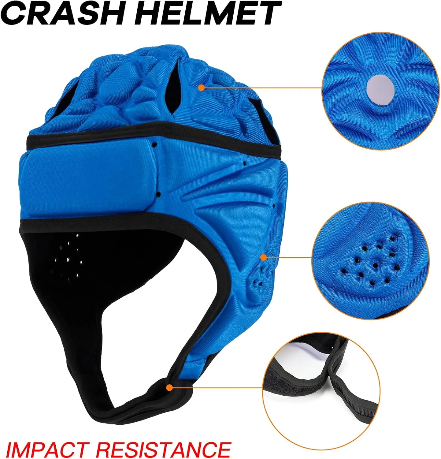 Rugby Headguards, Soft Football Helmet 7v7 Rugby Helmet Soft Padded Headgear Rugby Helmet Headguard Autism Special Needs Head Protection for Adults Kids