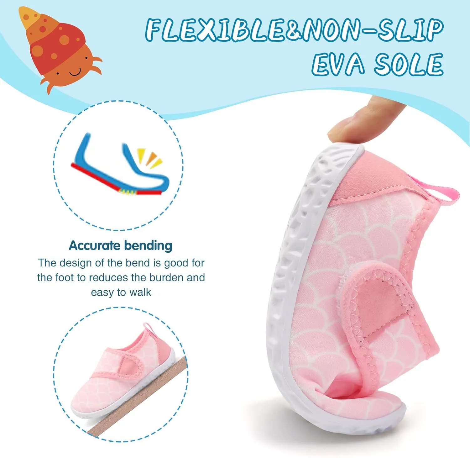 shopUAL Toddler Water Shoes Kids Girls Boys Beach Aqua Socks Skin Barefoot Walking Water Shoes Quick Dry Non-Slip Breathable Swim Pool Surf