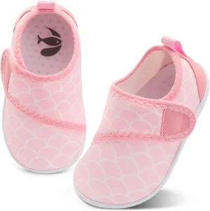 shopUAL Toddler Water Shoes Kids Girls Boys Beach Aqua Socks Skin Barefoot Walking Water Shoes Quick Dry Non-Slip Breathable Swim Pool Surf