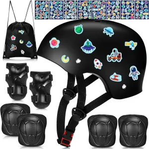 Syhood Kids Bike Helmet for Girls and Boys Ages 3-5-8 with Wrist Guard and Knee Pads Elbow Pads Adjustable Protective Gear and Bags for Toddler Skating Cycling Scooter