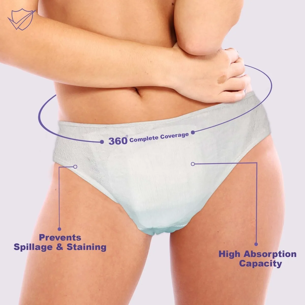 Trawee-PP Disposable Period Panty. High Absorbance for Medium-Heavy flow days.