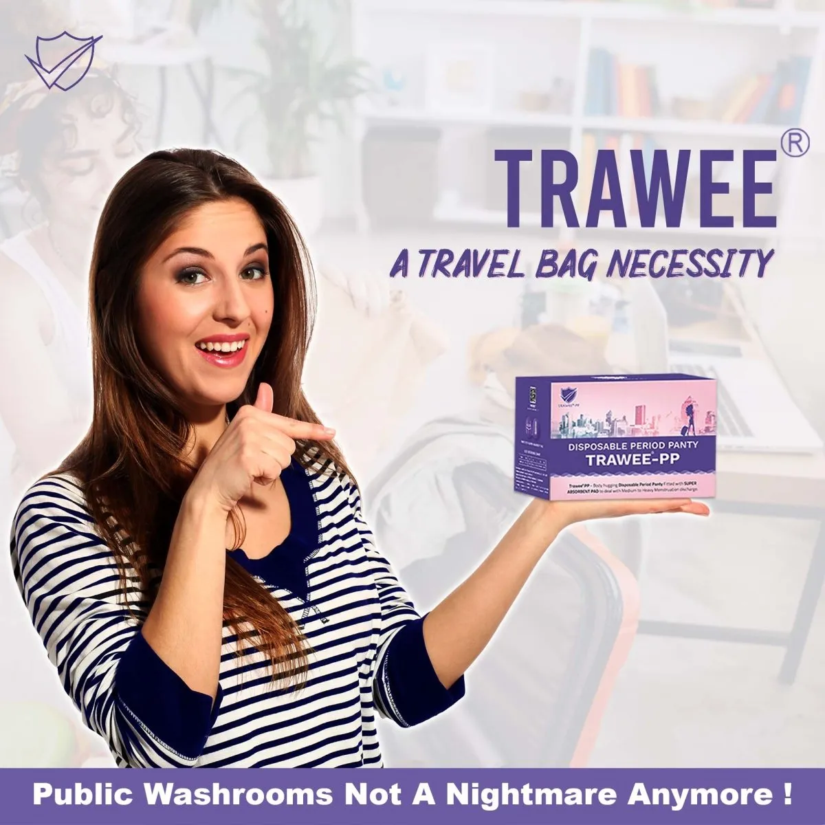 Trawee-PP Disposable Period Panty. High Absorbance for Medium-Heavy flow days.