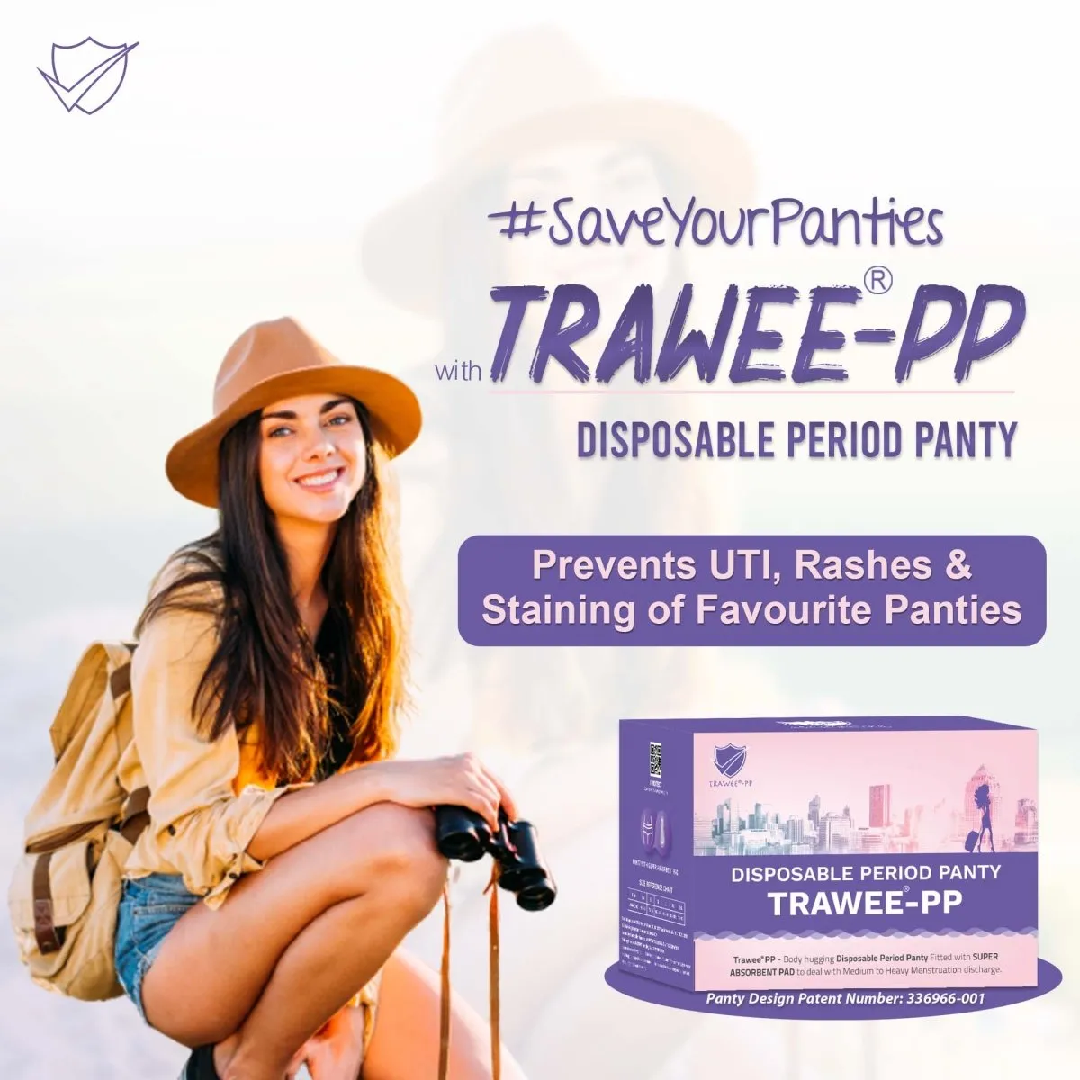 Trawee-PP Disposable Period Panty. High Absorbance for Medium-Heavy flow days.