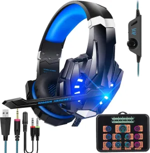 Voice Changer Gaming Headset with Mic for Xbox One,PC,PS4,Over-Ear Headphones with Volume Control LED Light Cool Style Stereo,Noise Reduction for Phone/PS4/Xbox/Switch/IPad/Computer/Kids