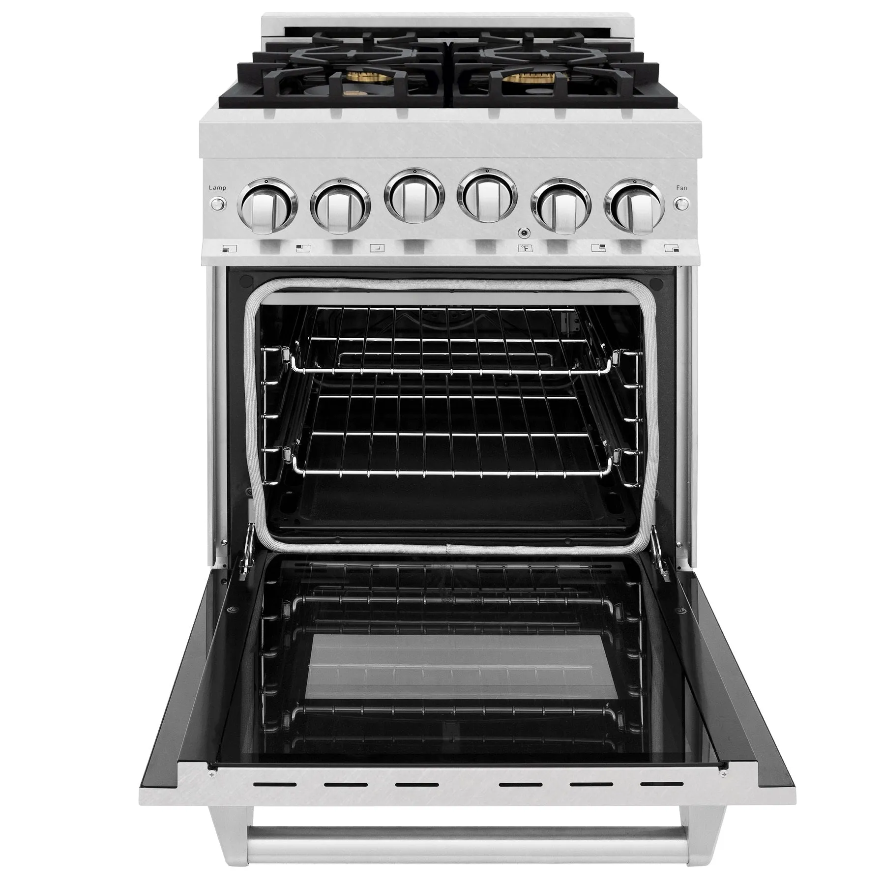 ZLINE 24" 2.8 cu. ft. Range with Gas Stove and Gas Oven in DuraSnow® Stainless Steel with Brass Burners (RGS-SN-BR-24)